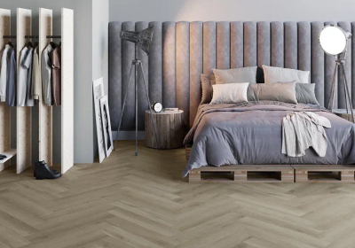 Кварцвиниловый Rigid / Риджид ламинат Invictus Maximus Click Herringbone / Максимус Клик Хэринбоун River Oak - Silt / Дуб Ривер - Силт